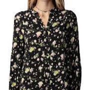 Zadig & Voltaire Black Floral Blouse